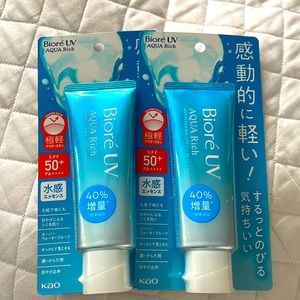 NEW & SEALED Biore UV Aqua Rich Watery Essence SPF 50+ PA++++ 50g Set of 2